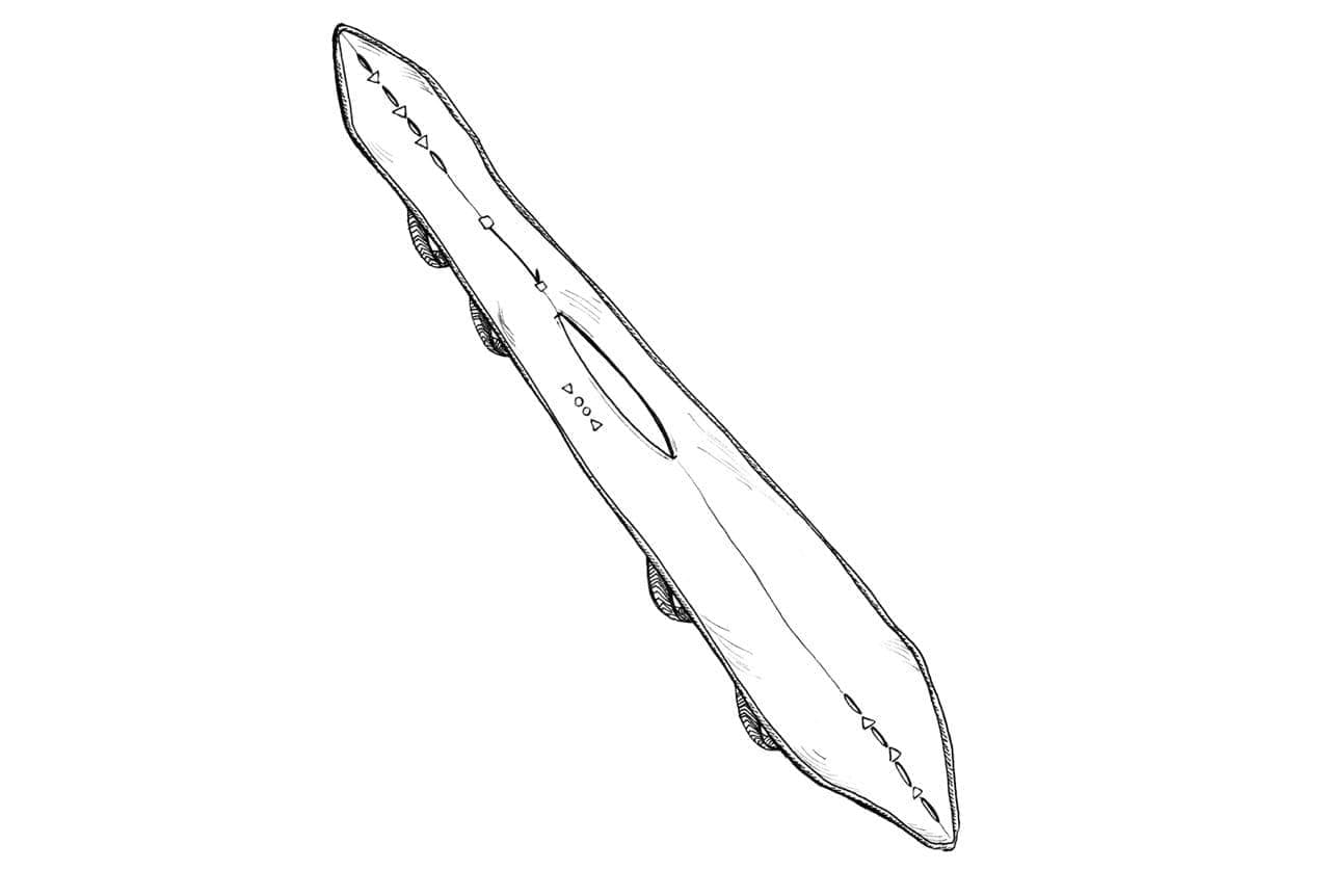 personnage dessiné qui utilise le planeur, bras écartés perpendiculaires au corps